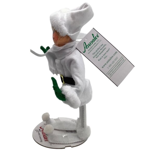 NWT ANNALEE DOLLS 9" Very Merry White Elf 510420 Christmas Decor 2020 Posable - Picture 5 of 7